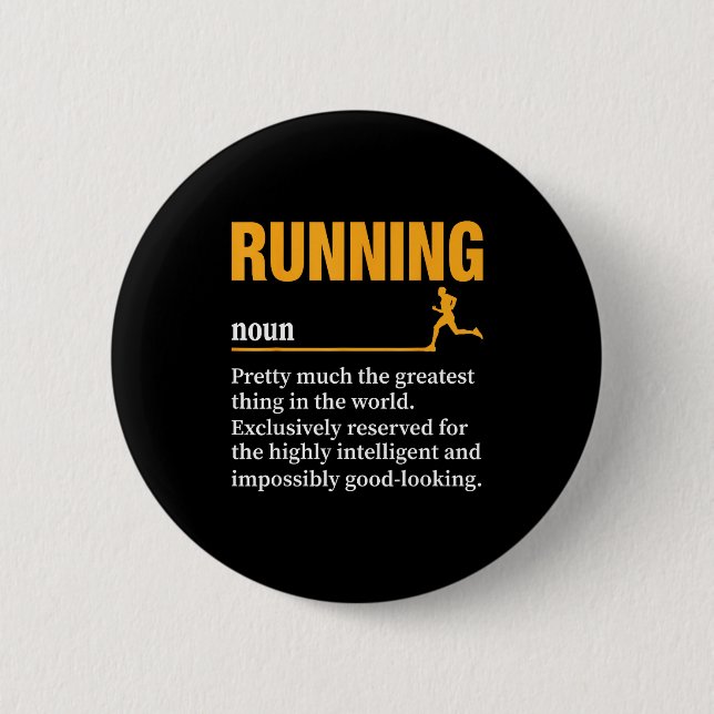 Badge Rond 5 Cm Running Definition Humor Marathon Funny Athlete Ru (Devant)