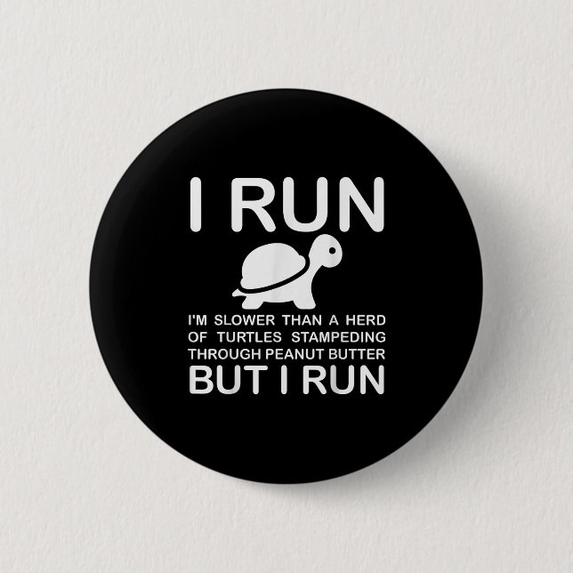 Badge Rond 5 Cm Running Motivation Turtle  (Devant)