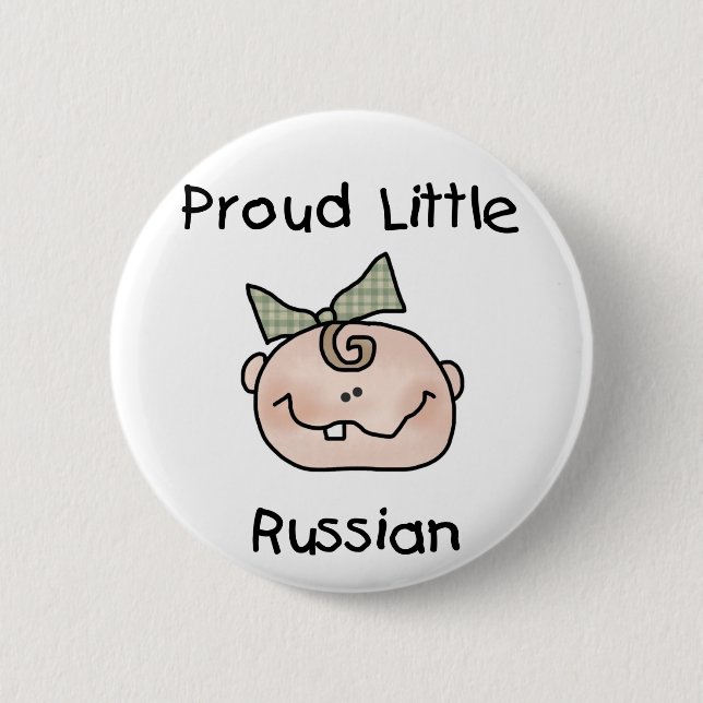 Badge Rond 5 Cm Russe fière de fille petite (Devant)