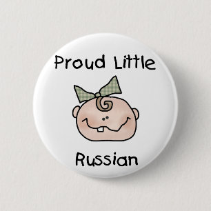 Badge Rond 5 Cm Russe fière de fille petite