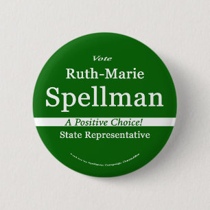Badge Rond 5 Cm Ruth Spellman pour le représentant d'état du Mai