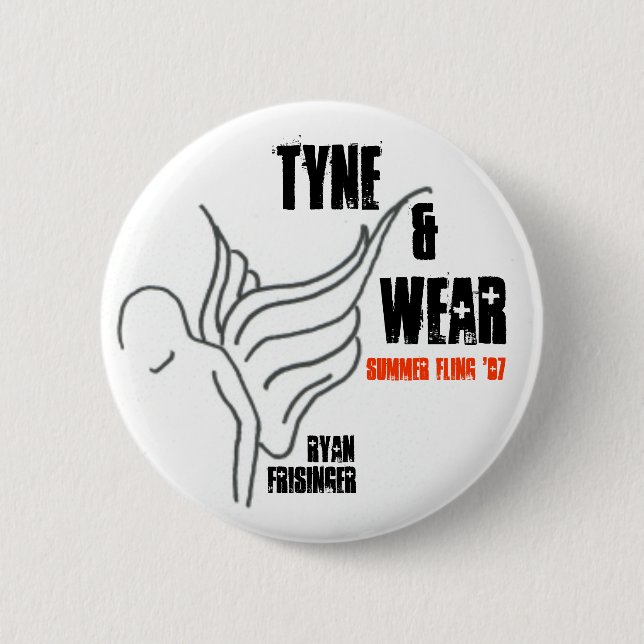Badge Rond 5 Cm Ryan Frisinger - "Tyne et usage" - bouton (Devant)