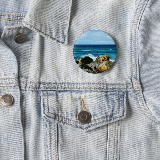 Badge Rond 5 Cm Rythme de l'océan,   (En situation)