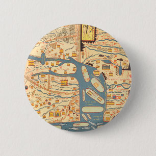 Badge Rond 5 Cm S. Beati Liebanensis mappam mundi ad exemplaire ec