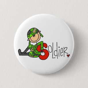 Badge Rond 5 Cm S est pour Soldat