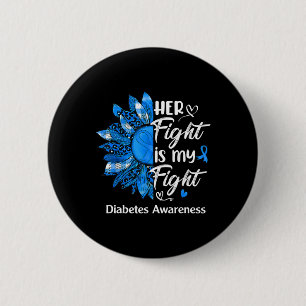 Badge Rond 5 Cm Sa Lutte Est Ma Lutte Contre Le Diabète Tournesol