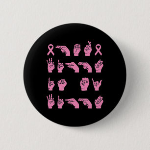 Badge Rond 5 Cm Sa Lutte Est Ma Lutte Langue Des Signes Cancer Du