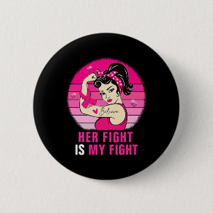 Badge Rond 5 Cm Sa Lutte Est Ma Lutte Rosie Riveter Cancer Du Sein