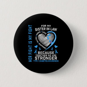Badge Rond 5 Cm Sa Lutte Est Ma Soeur De Combat En Droit Type 1 Di