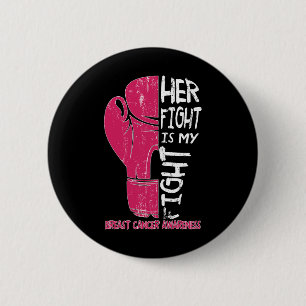 Badge Rond 5 Cm Sa Lutte Est Mon Combat Boxe Gant Cancer Du Sein U