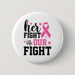 Badge Rond 5 Cm Sa lutte est notre lutte Sensibilisation au cancer