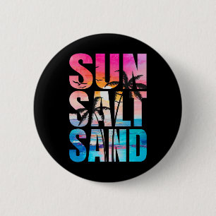 Badge Rond 5 Cm Sable Soleil Sable Vacances été Hawaii Beach Funny
