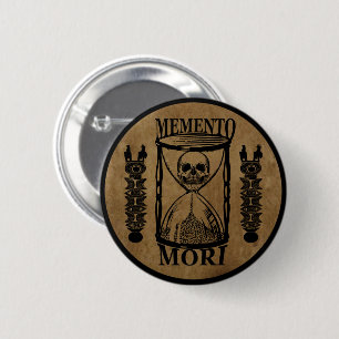 Badge Rond 5 Cm sablier memento mori