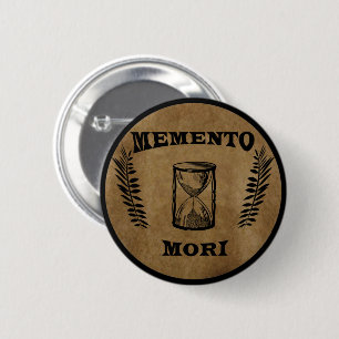 Badge Rond 5 Cm sablier memento mori