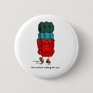 Badge Rond 5 Cm Sac à dos plus grand que le randonneur