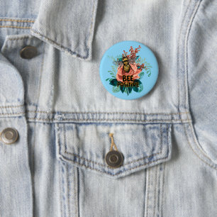 Badge Rond 5 Cm Sac à ficelle à cordes d'abeille positif