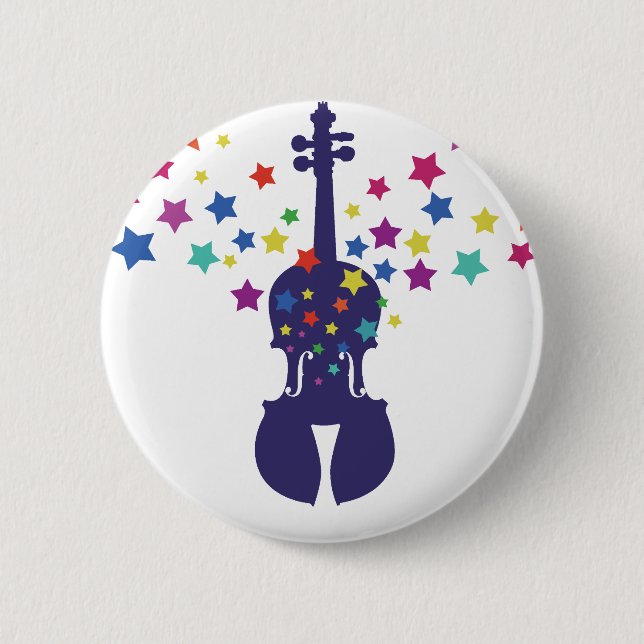 Badge Rond 5 Cm Sac fourre-tout, porte - clés ou bouton à étoile (Devant)