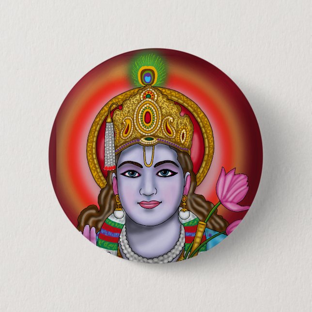 Badge Rond 5 Cm Sac Tote Shree Krishna (Devant)