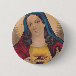 Badge Rond 5 Cm Sacré-Cœur de Marie