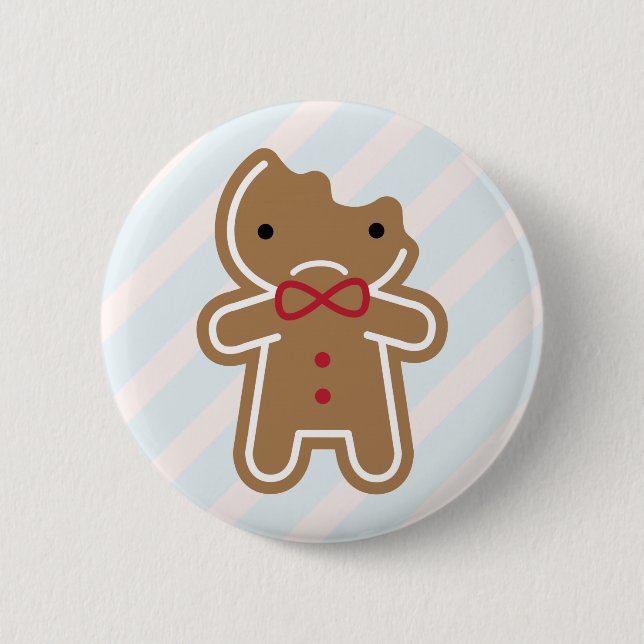 Badge Rond 5 Cm Sad Bitten Kawaii Homme en pain d'épices (Devant)