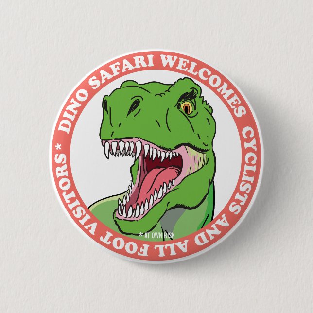 Badge Rond 5 Cm Safari de dinosaure (Devant)