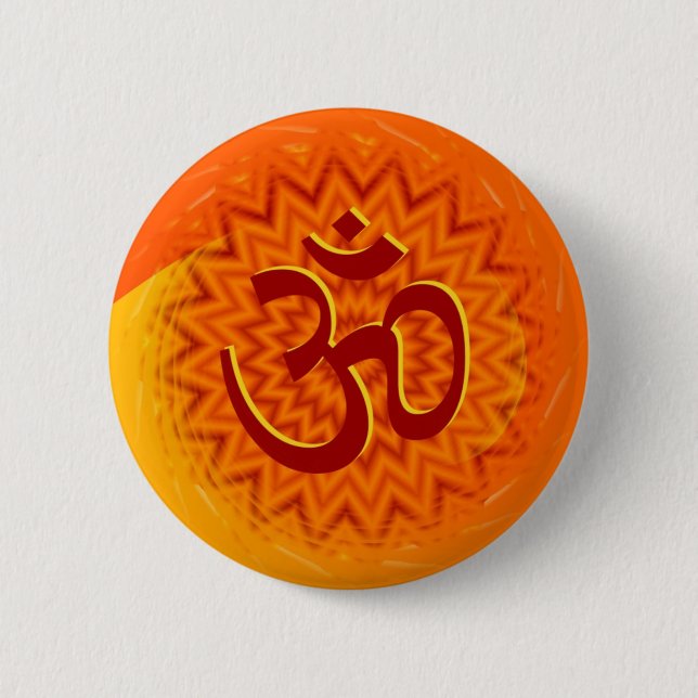 Badge Rond 5 Cm Saffrom OM jaune (Devant)