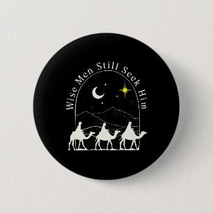 Badge Rond 5 Cm Sages chrétiens Noël Jésus Scène de la Nativité