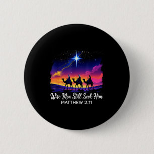 Badge Rond 5 Cm Sages de vintage cherchent encore Jésus foi 3 Rois
