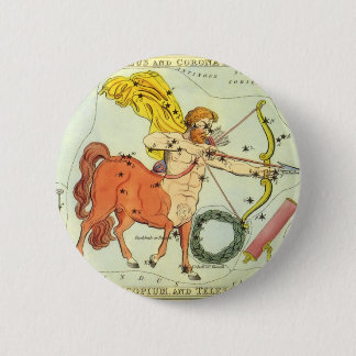Badge Rond 5 Cm Sagittaire, le miroir de la constellation Vintage