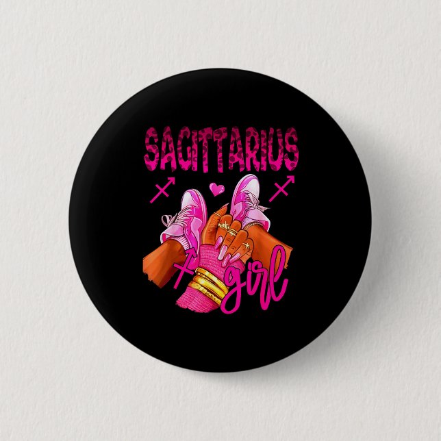 Badge Rond 5 Cm Sagittarius Zodiac Sign Birthday Queens Horoscope  (Devant)