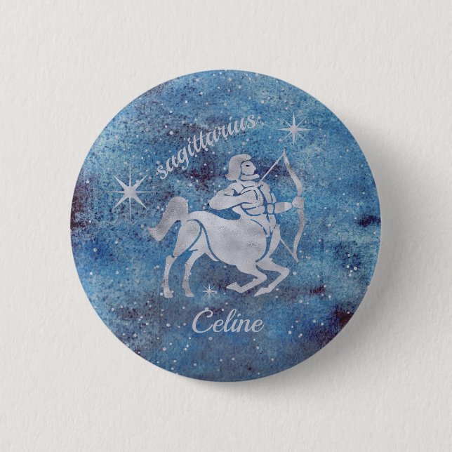 Badge Rond 5 Cm Sagittarius Zodiac Sign Button (Devant)