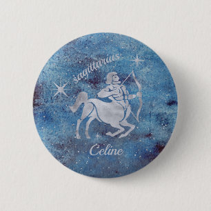 Badge Rond 5 Cm Sagittarius Zodiac Sign Button