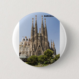 Badge Rond 5 Cm Sagrada Familia Barcelone Espagne