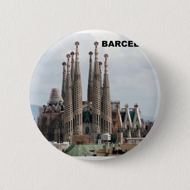 Badge Rond 5 Cm SAGRADA FAMILIA BARCELONE ESPAGNE (St.K) (Devant)