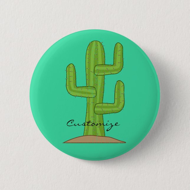 Badge Rond 5 Cm Saguaro Cactus Thunder_Cove (Devant)