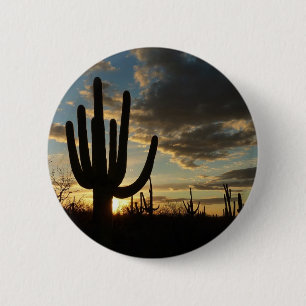 Badge Rond 5 Cm Saguaro Sunset II Arizona