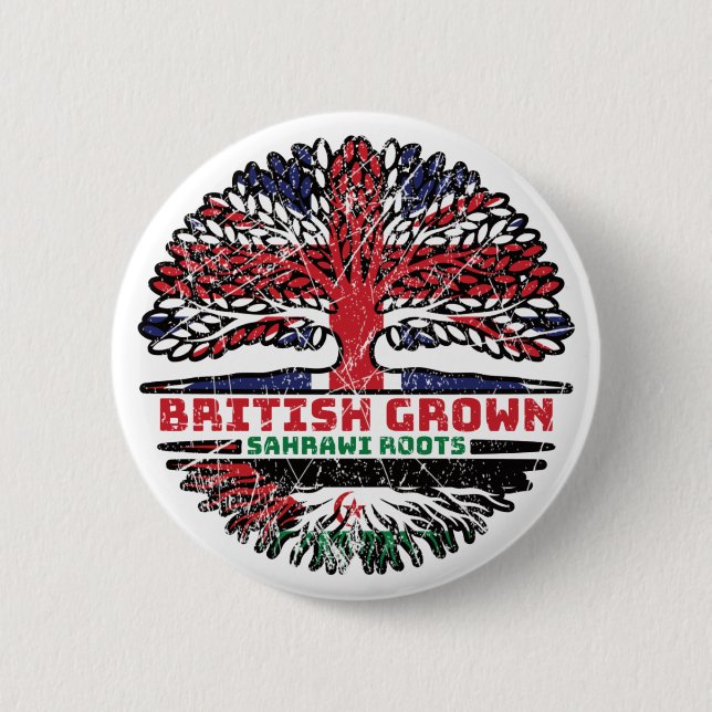 Badge Rond 5 Cm Sahara Occidental Sahraoui Royaume-Uni drapeau des (Devant)