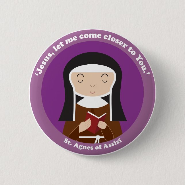 Badge Rond 5 Cm Saint-Agnès d'Assise (Devant)