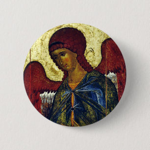 Badge Rond 5 Cm Saint Ange Gabriel Icône Orthodoxe