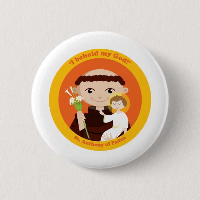 Badge Rond 5 Cm Saint Antoine de Padoue (Devant)