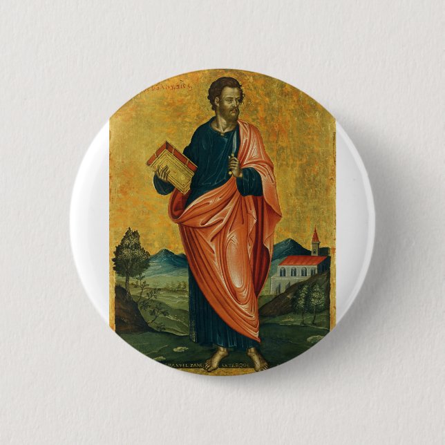 Badge Rond 5 Cm Saint Barthélemy l'Apôtre Beaux-Arts (Devant)