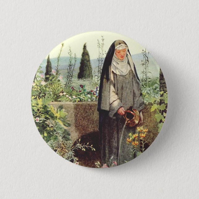 Badge Rond 5 Cm Saint-Catherine de Sienne (Devant)