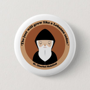 Badge Rond 5 Cm Saint Charbel Makhluf