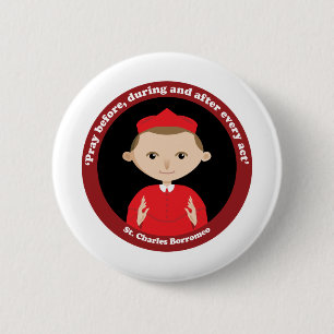 Badge Rond 5 Cm Saint Charles Borromeo