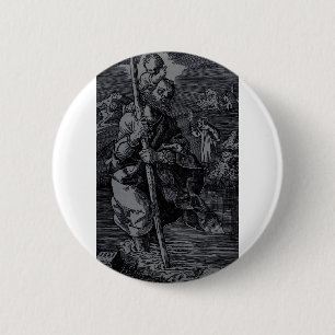 Badge Rond 5 Cm Saint Christophe vénéré par les chrétiens