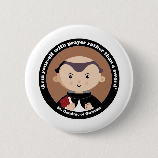 Badge Rond 5 Cm Saint Dominique de Guzman (Devant)