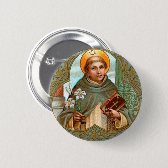 Badge Rond 5 Cm Saint Dominique de Guzman (BK 07) (Devant & derrière)