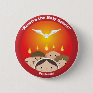 Badge Rond 5 Cm Saint-Esprit Pentecost