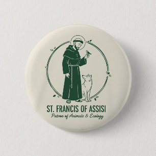 Badge Rond 5 Cm Saint François d'Assise