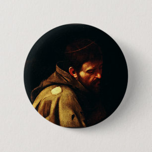Badge Rond 5 Cm Saint François d'Assise par le Caravage
